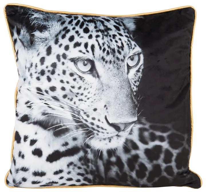 Kussen luipaard - zwart/wit - 45x45 cm