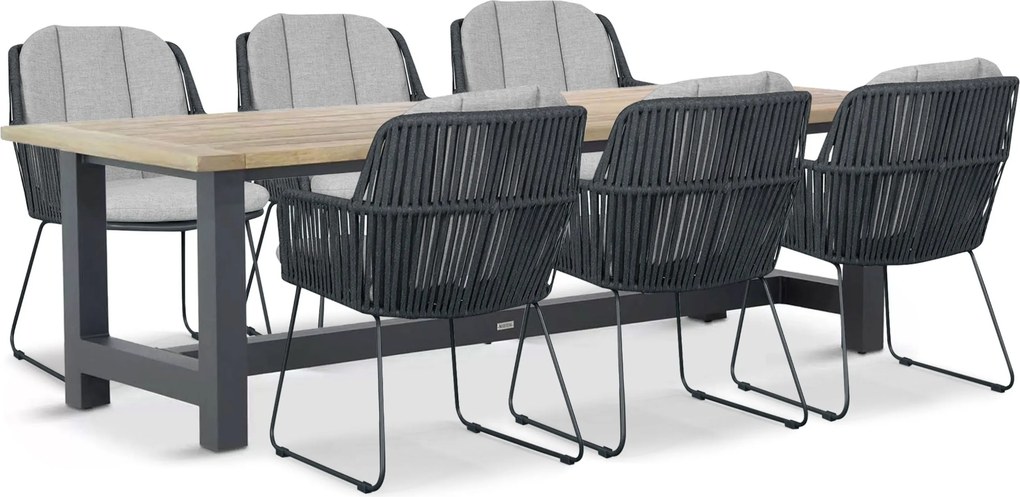 Tuinset 6 personen 260 cm Rope Grijs Domani Furniture Trivento/San