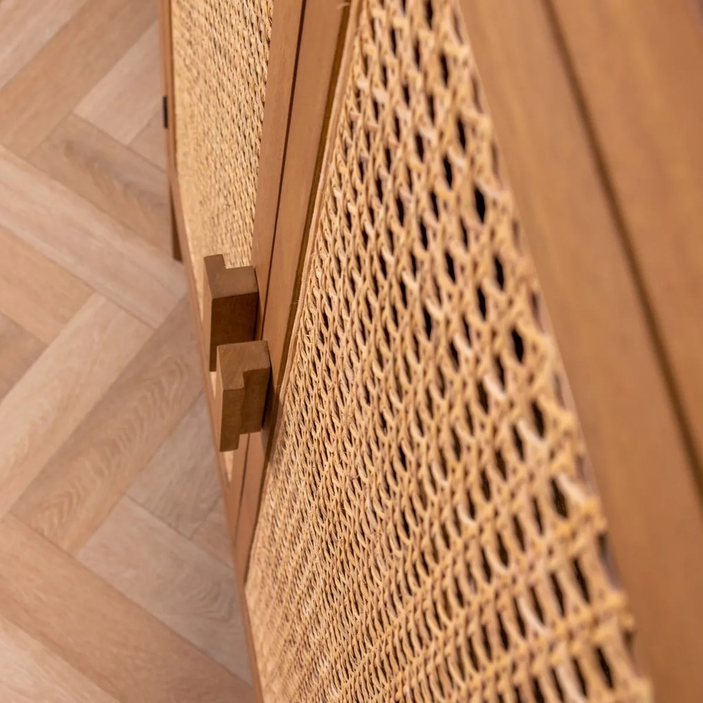 Houten Kastje Met Webbing - 90x40x120cm.