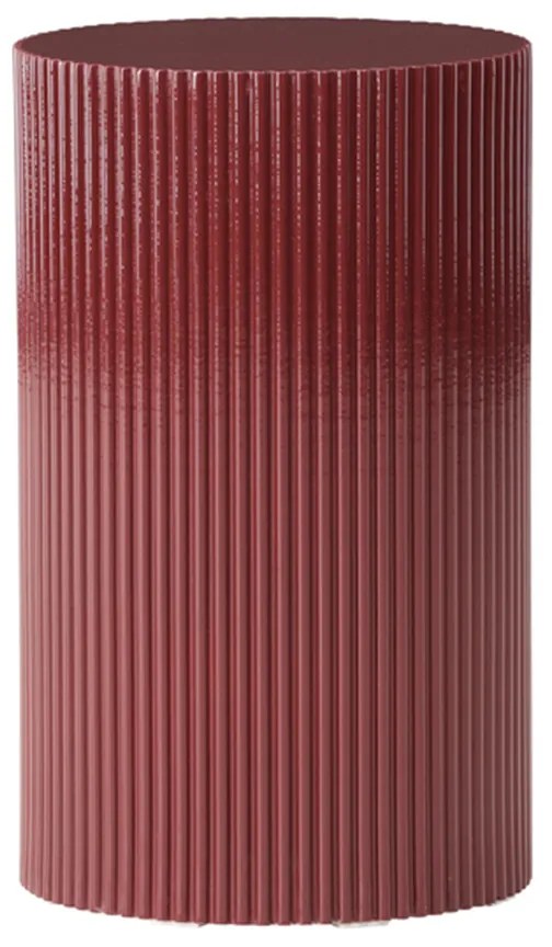 Geribbelde Bijzettafel Bordeux - 31 X 31cm.
