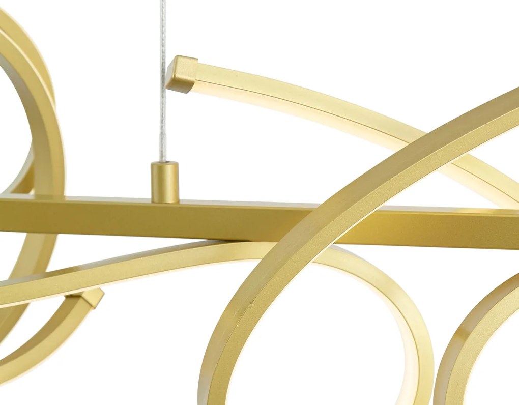 Design hanglamp goud langwerpig 3-staps dimbaar - Krisscross