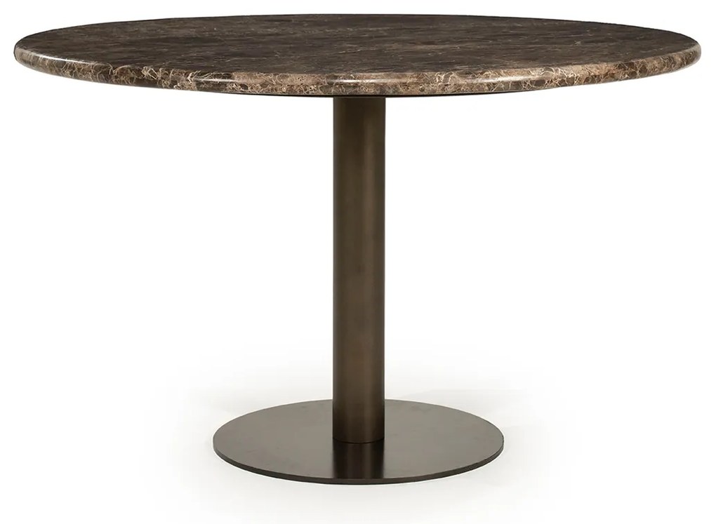 Marmeren Eettafel Bronze Poot - 127 X 127cm.