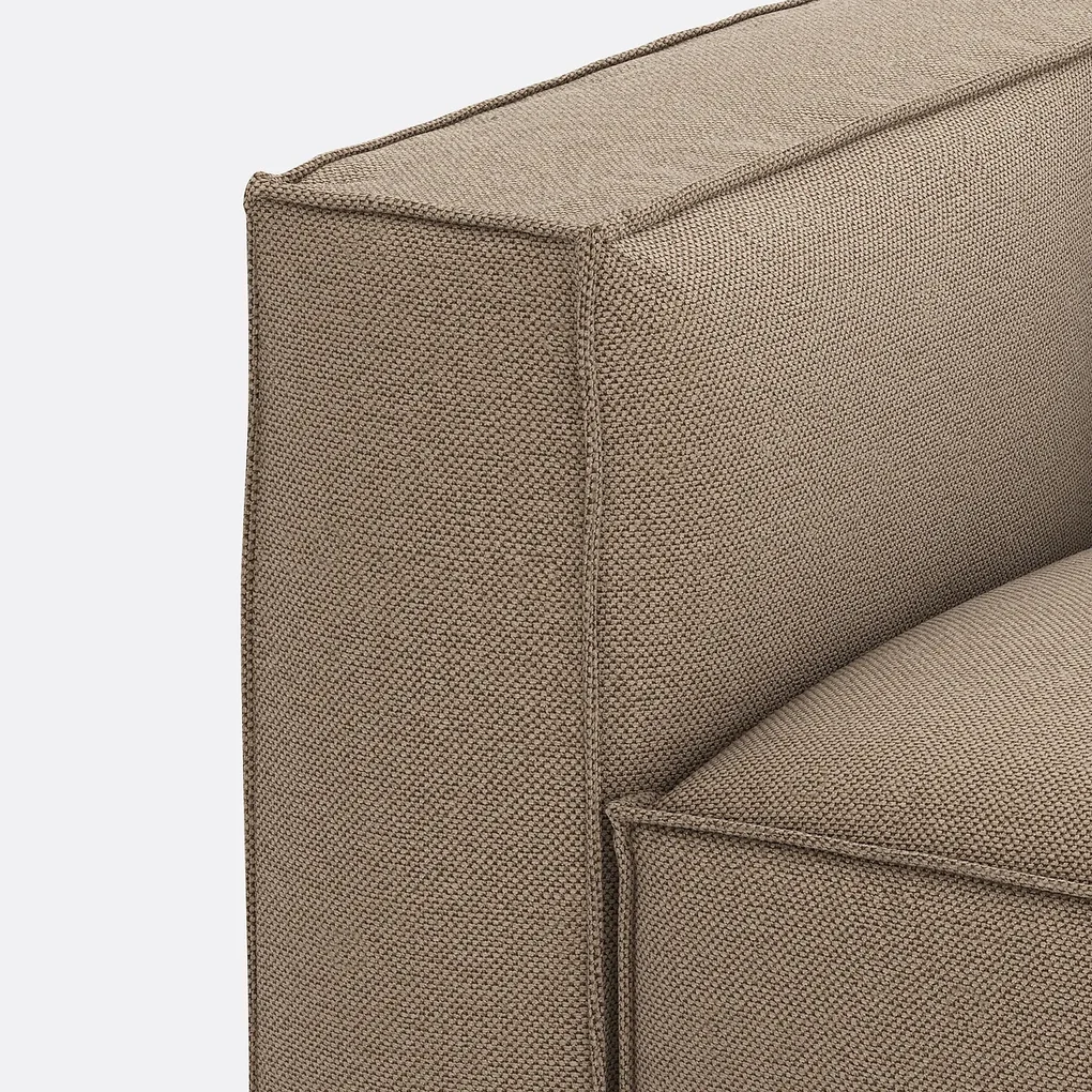 Modulaire bank, 3-zit en poef, getextureerde stof Seven | BIANO