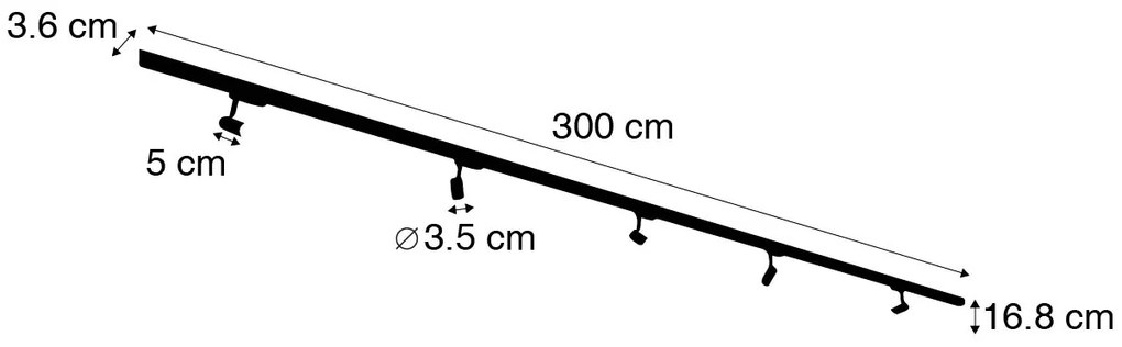 Modern railsysteem zwart 5-lichts 3-fase links - Jeany Modern GU10 Binnenverlichting Lamp