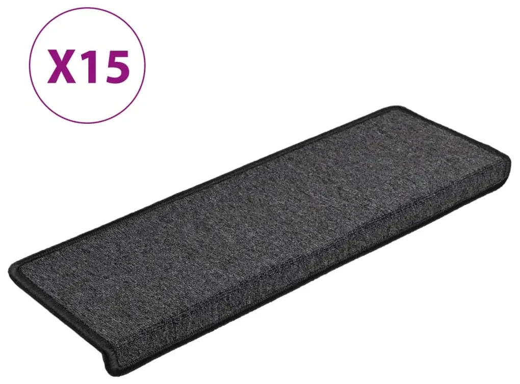 vidaXL Trapmatten 15 st 65x25 cm antraciet