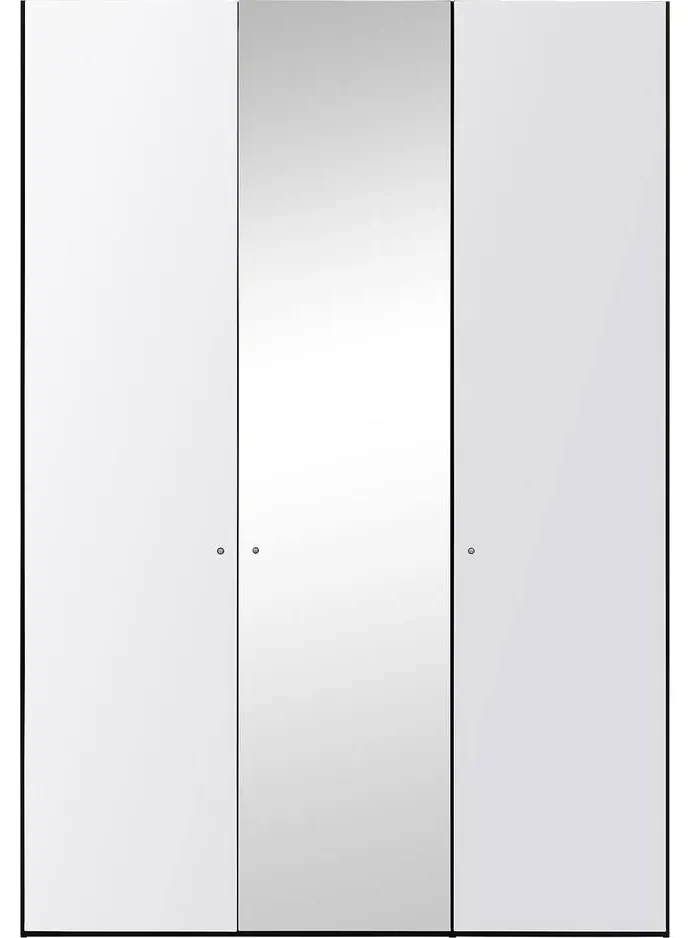 Goossens Kledingkast Easy Storage Ddk, Kledingkast 153 cm breed, 220 cm hoog, 2x glas draaideur en 1x spiegel draaideur midden