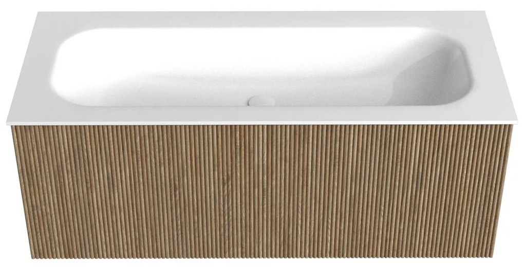 Mondiaz Kurve 110cm badmeubel dusk met 1 lade en wastafel big medium midden zonder kraangat