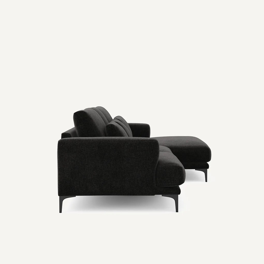 XL hoekbank rechts in chenille fluweel, MARSILE