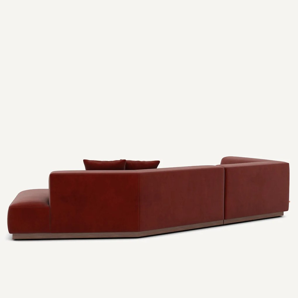 Linker open hoekbank fluweel, Jacopo