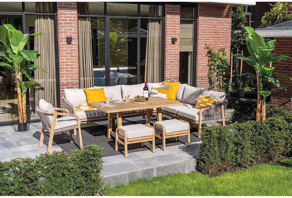Garden Impressions Alora lounge dining set 5-delig rechts - grey sand