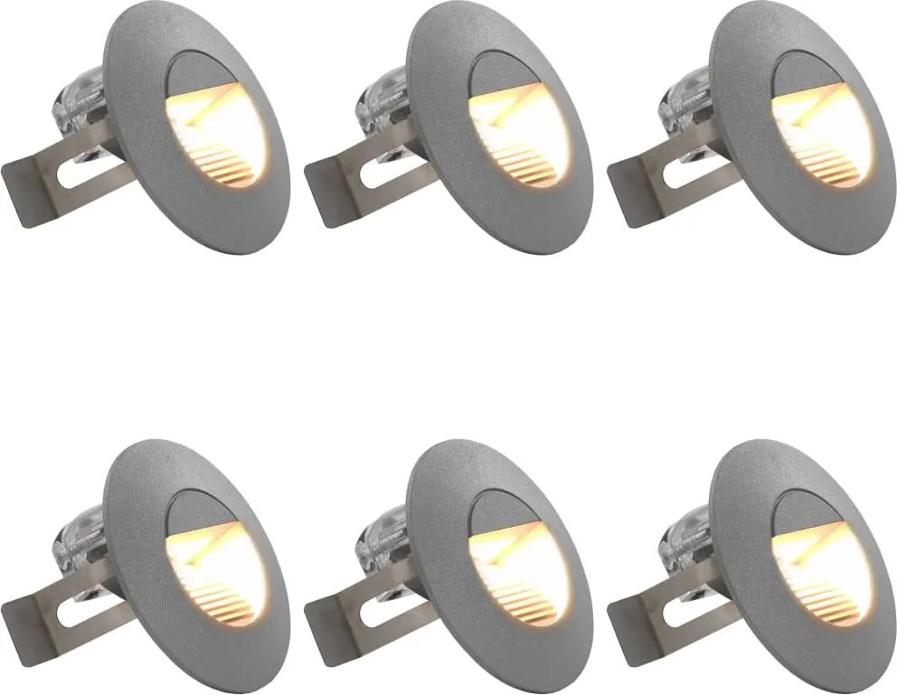 LED-buitenwandlampen 6 st 5 W rond zilverkleurig