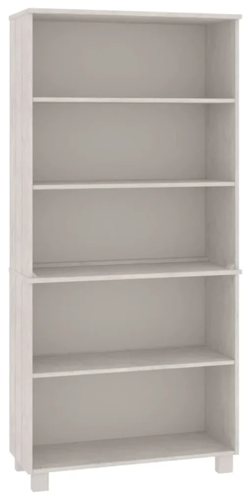vidaXL Hoge kast massief grenenhout wit