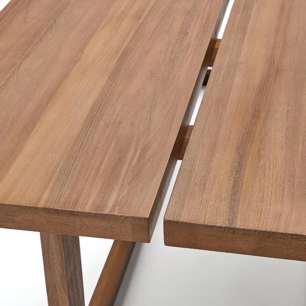 Kave Home Sashi Japandi Design Eettafel Donker Teak Hout - 220 X 100cm.