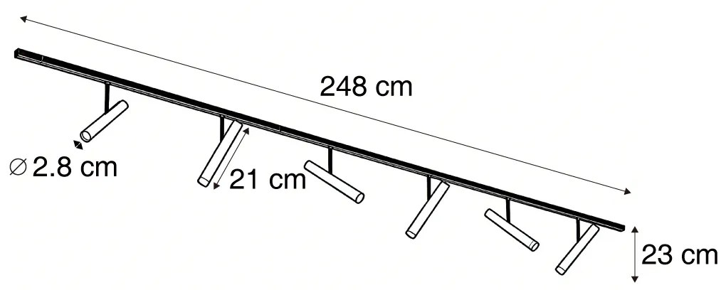 Modern railsysteem zwart met 6 Spot / Opbouwspot / Plafondspots zwart 1-fase - Slimline Avery Modern G9 Binnenverlichting Lamp