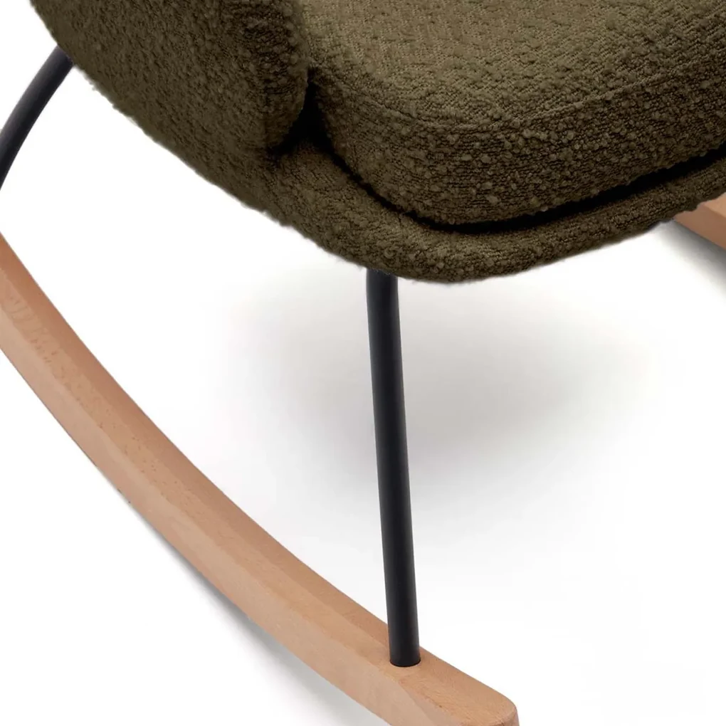 Kave Home Maustin Schommelstoel Groen Boucle