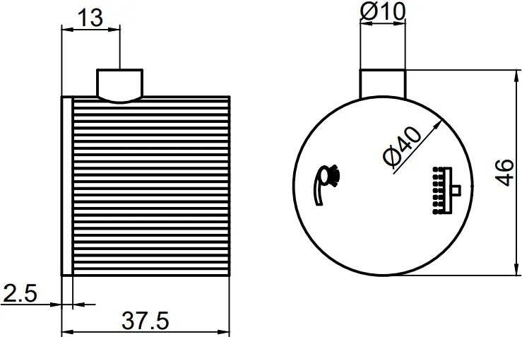 Saniclear Nero Stripes omstelknop voor opbouw thermostaatkranen (SK38376, SK22969 en SK22981)