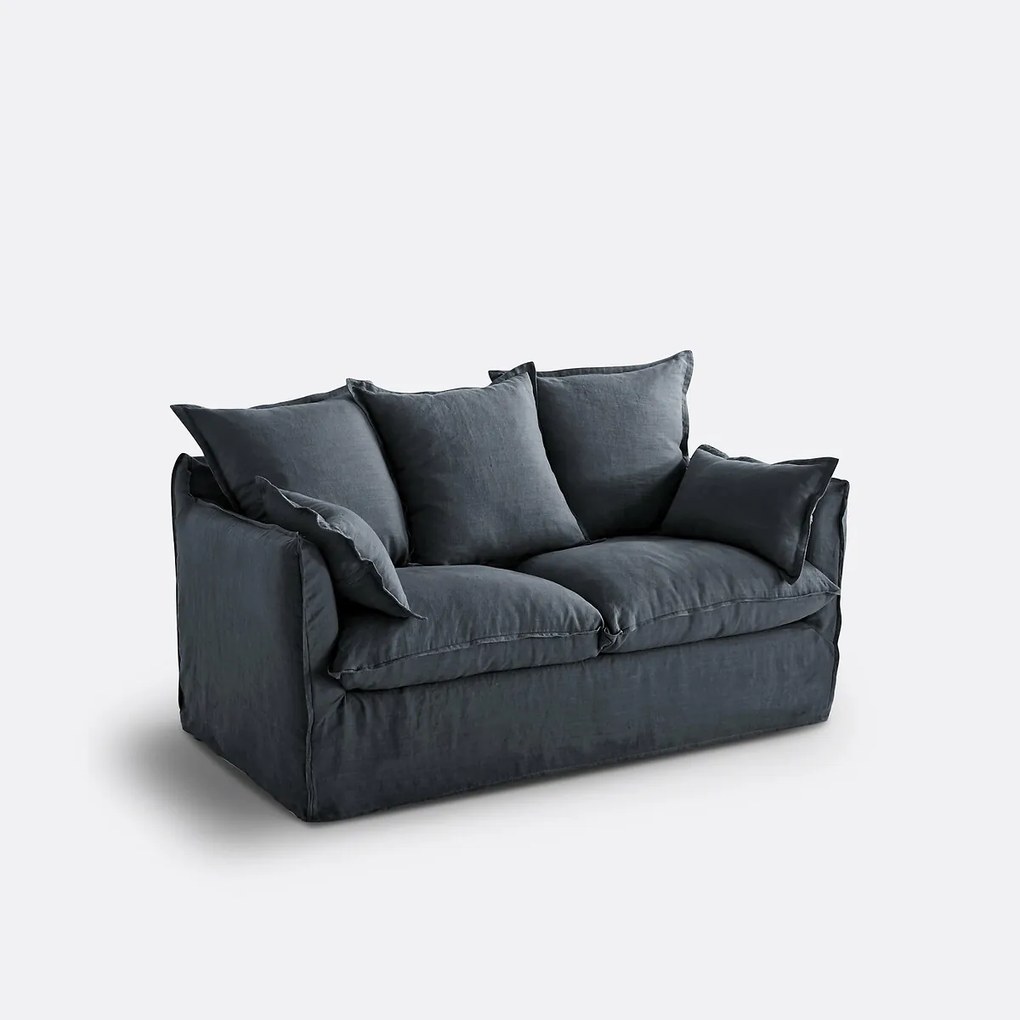 Bank, 2-, 3-, 4- of 5-zits, afneembare hoezen, gekreukt linnen, Odna