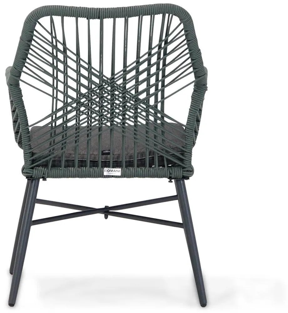 Tuinset Ronde Tuintafel 125 cm Rope Groen 4 personen Domani Furniture Foris/Matale