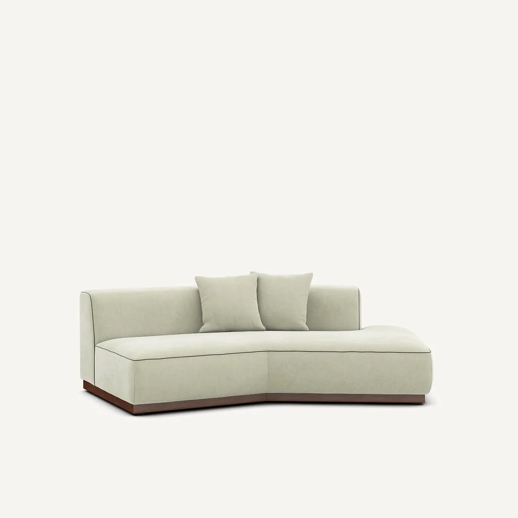 Rechte halve bank van stonewashed fluweel, JACOPO