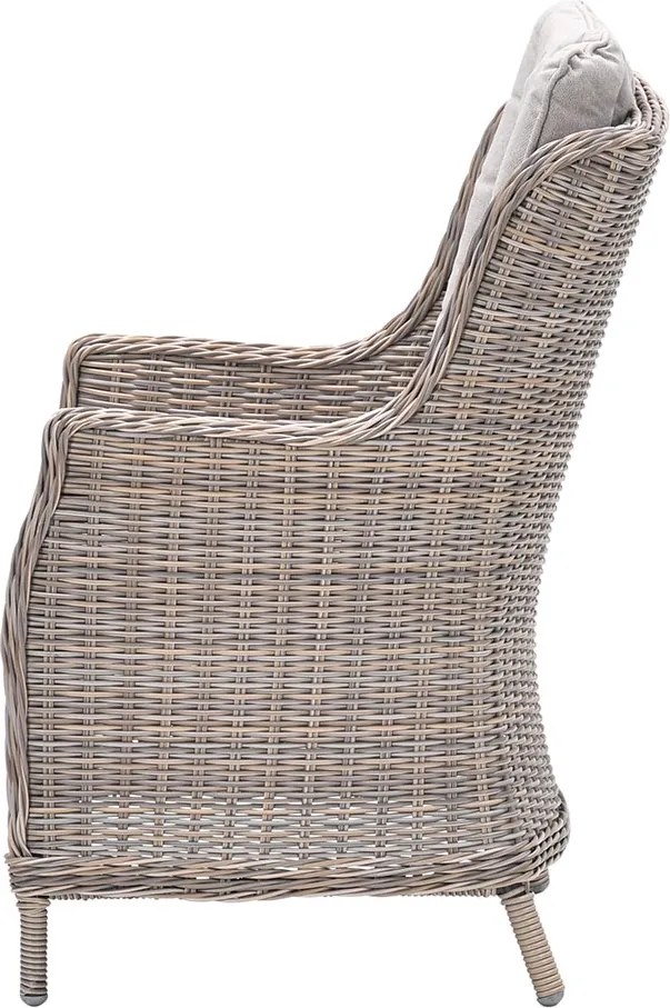 Garden Impressions Marbella tuinset 6-delig vin. willow - Tulli tuintafel Ø148 cm