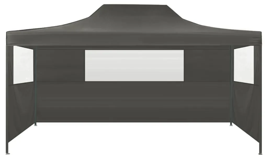 vidaXL Vouwtent met 3 wanden 3x4,5 m antraciet
