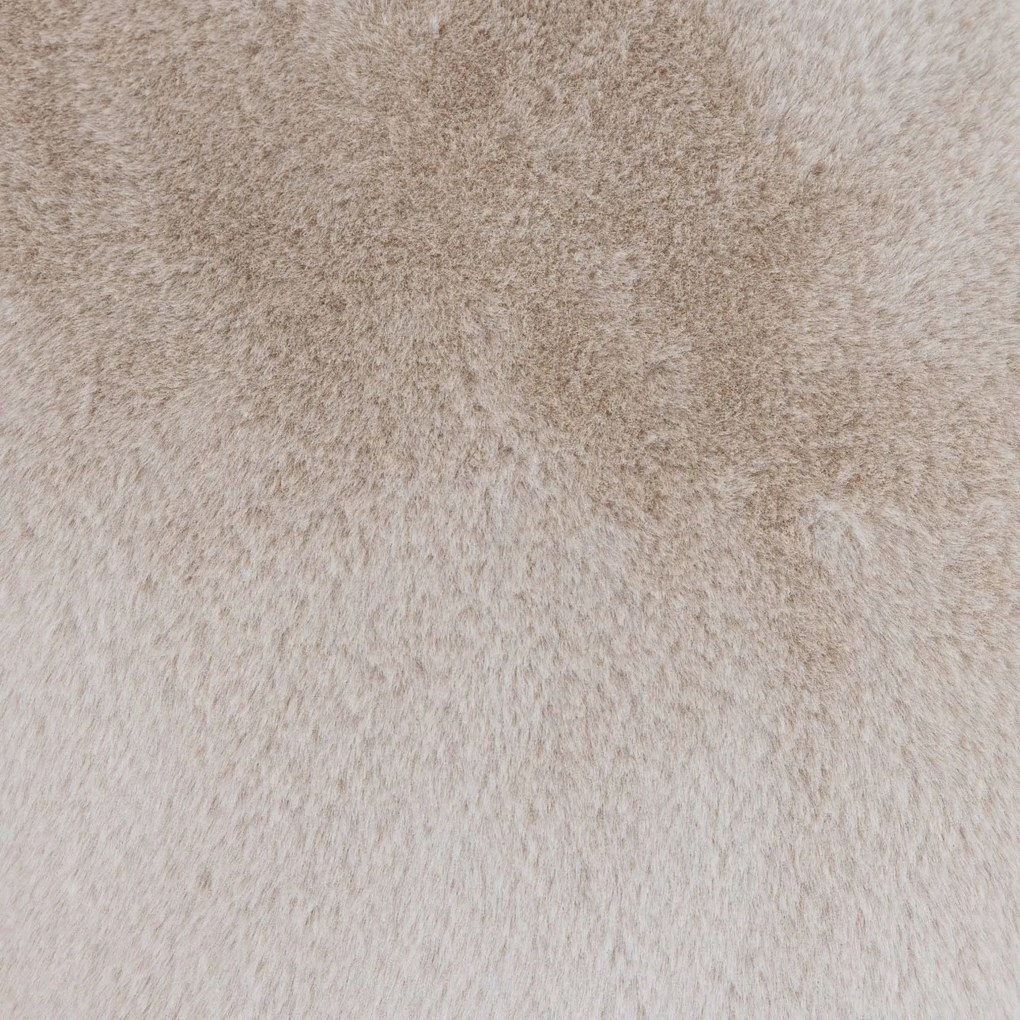 Icon Milano Rabbit Faux Fur Round Footstool Bean Bag, Natural