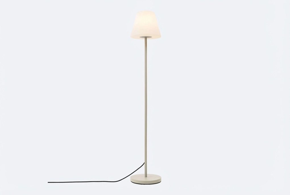 Buiten Vloerlamp Beige Met Witte Kap IP - Virginia Kunststof /Staal Zand/Beige