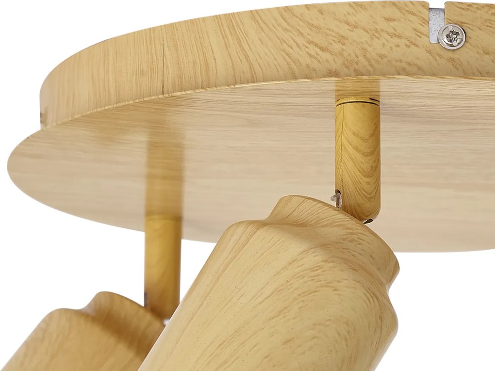 Japandi plafondlamp licht hout met verstelbare spots 3-lichts IP44 - Ducha