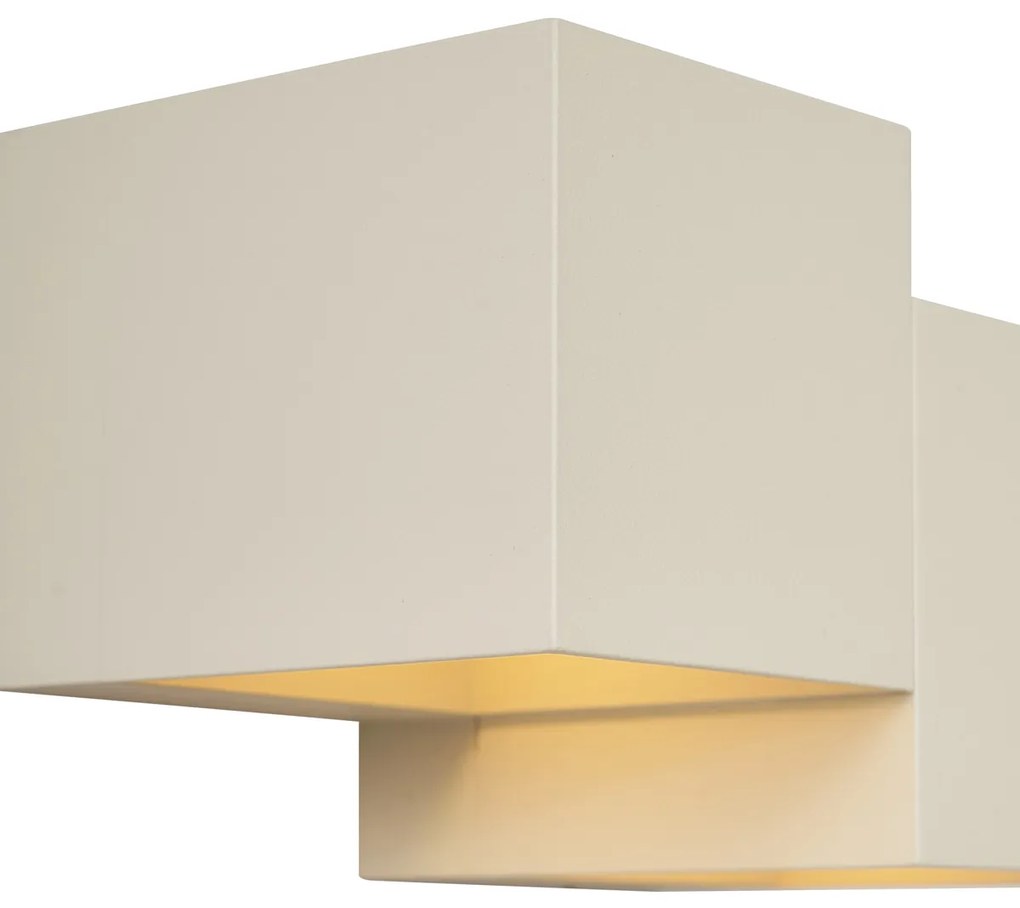 Moderne wandlamp beige 2-lichts - Transfer Double