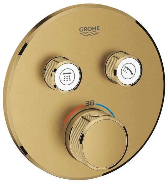 Grohe SmartControl Inbouwthermostaat - 3 knoppen - rond - brushed cool sunrise 29119GN0