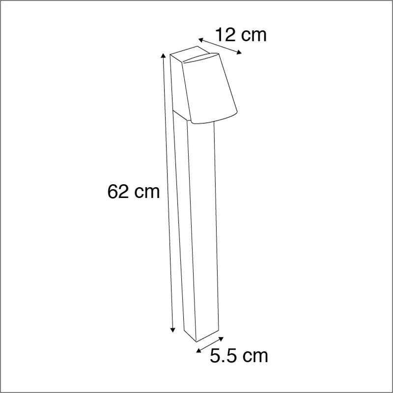 Buitenlamp antraciet met grondpin en kabelmof 60cm incl. LED IP44 - Uma Modern IP44 Buitenverlichting