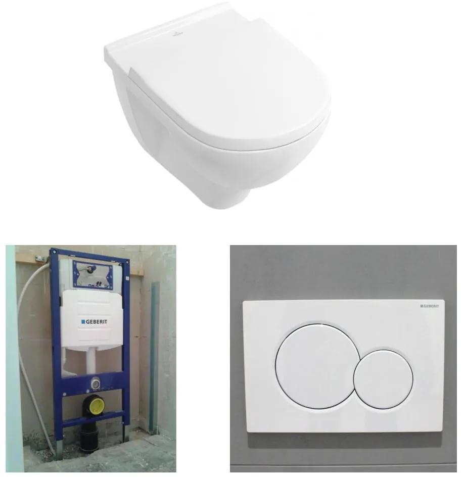 O.novo toiletset DirectFlush CeramicPlus met Geberit UP320 reservoir/bedieningsplaat glans-wit