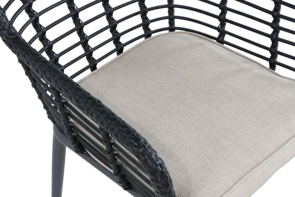 Tuinset 4 personen 120 cm Aluminium/wicker Zwart Lifestyle Garden Furniture Toledo/Vienna