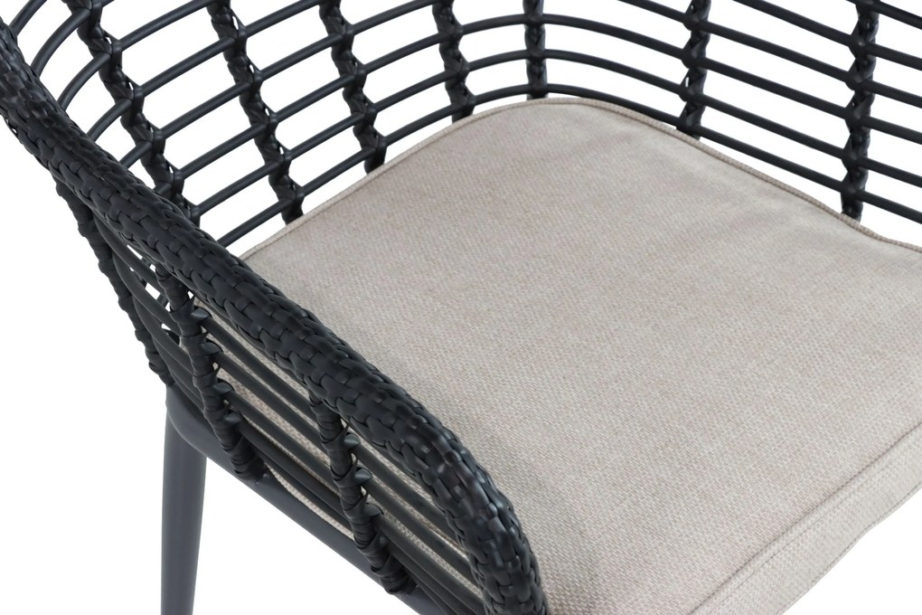 Tuinset Ronde Tuintafel 4 personen 125 cm Aluminium/Wicker Zwart  De Laan Projects
