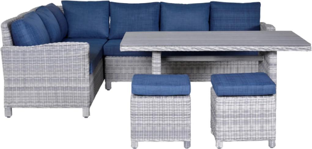 Vancouver Lounge dining set 5-delig links cloudy grey 5 mm patrol