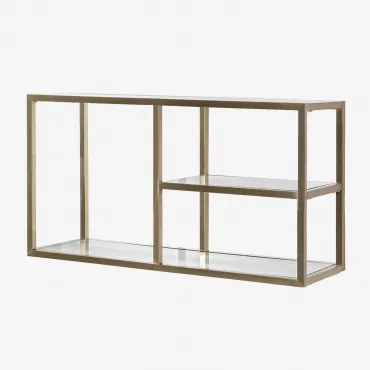 Wandrek ↔︎ 90 Cm Van Glas En Staal Amelia Mat Goud - Sklum