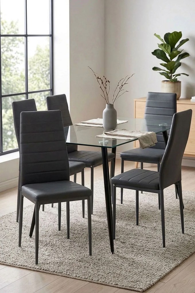 Set 4 Lauter Kunstlederen Stoelen