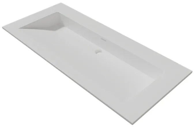 Lambini Designs Flora solid surface wastafel 100cm zonder kraangat wit mat