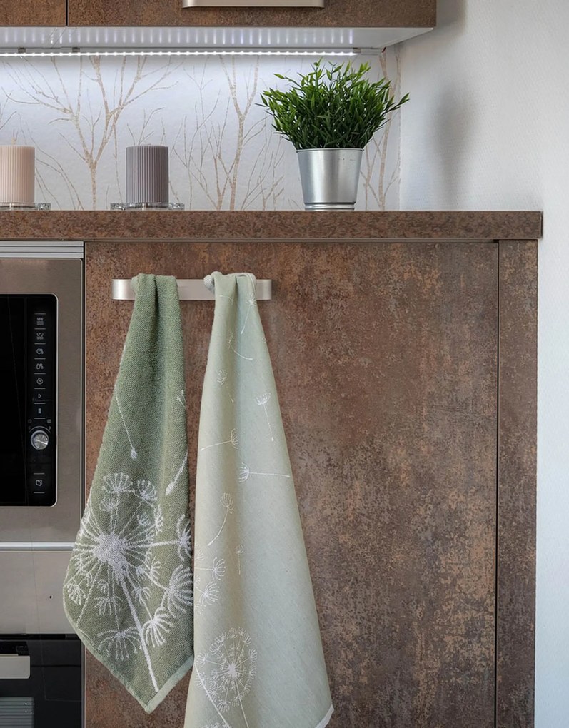 Keuken- & Theedoek dandelion – set van 12 – groen