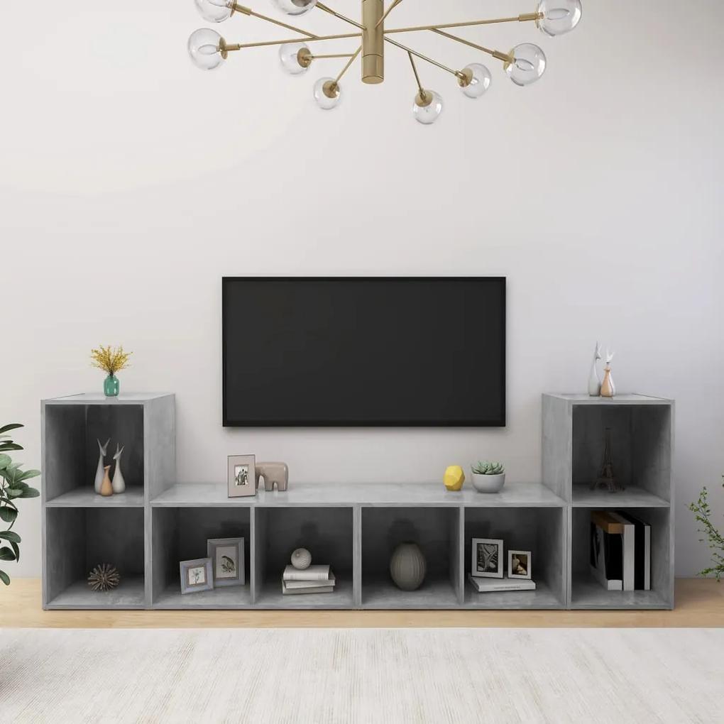 vidaXL Tv-meubelen 4 st 72x35x36,5 cm spaanplaat betongrijs