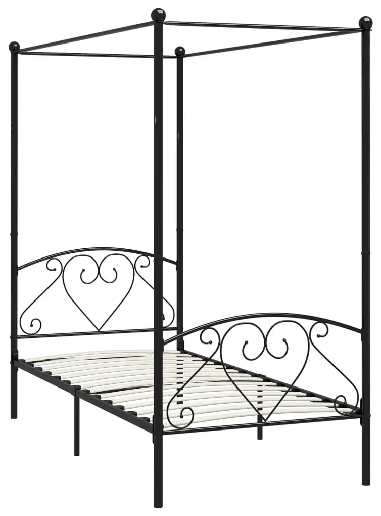 vidaXL Hemelbedframe metaal zwart 90x200 cm