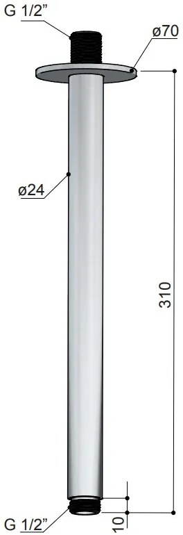 Hotbath ACE plafondarm 30cm koper geborsteld PVD