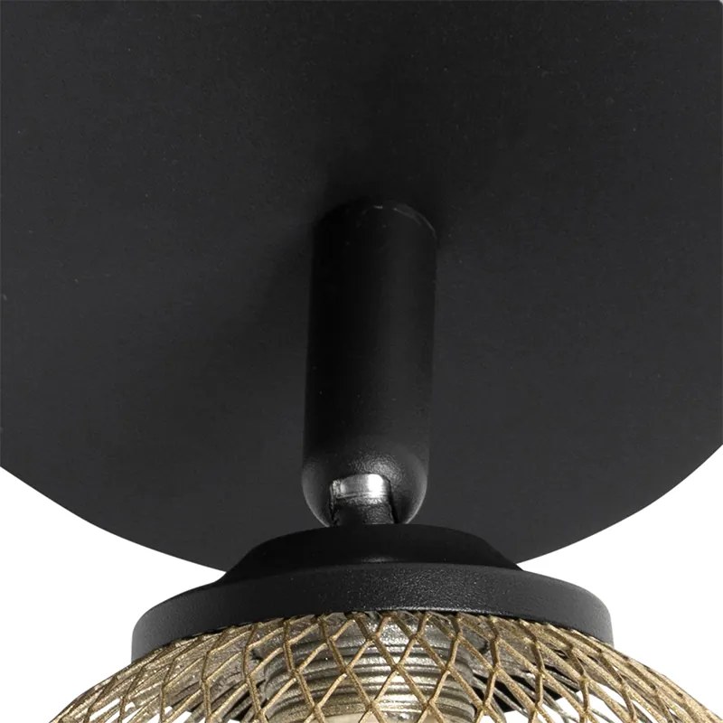 Spot zwart met goud 2-lichts - Athens Wire