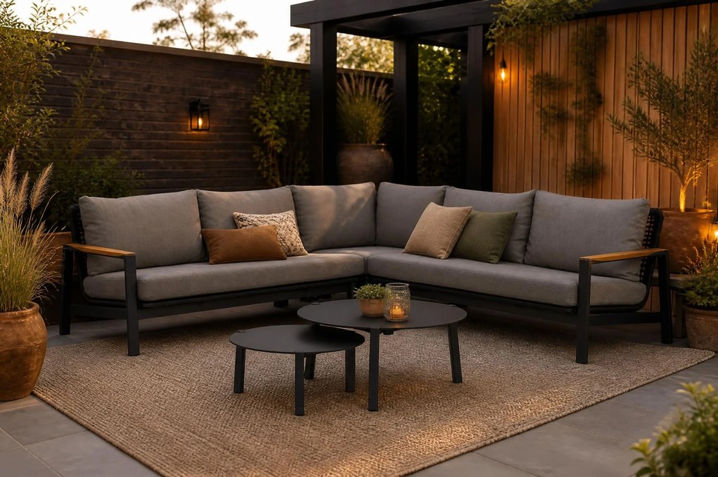 Hoek loungeset 5 personen Aluminium/Rope Grijs  Coco Ralph/Rimini