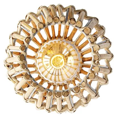 Landelijke plafondlamp bamboe en wit - Canna Capsule