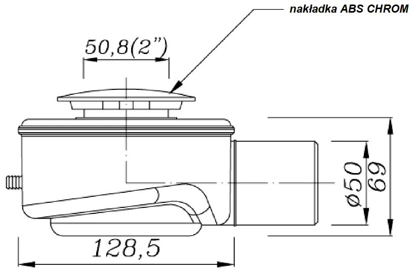 Kerra Speed sifon 50mm voor hoge douchebak van douchecabine