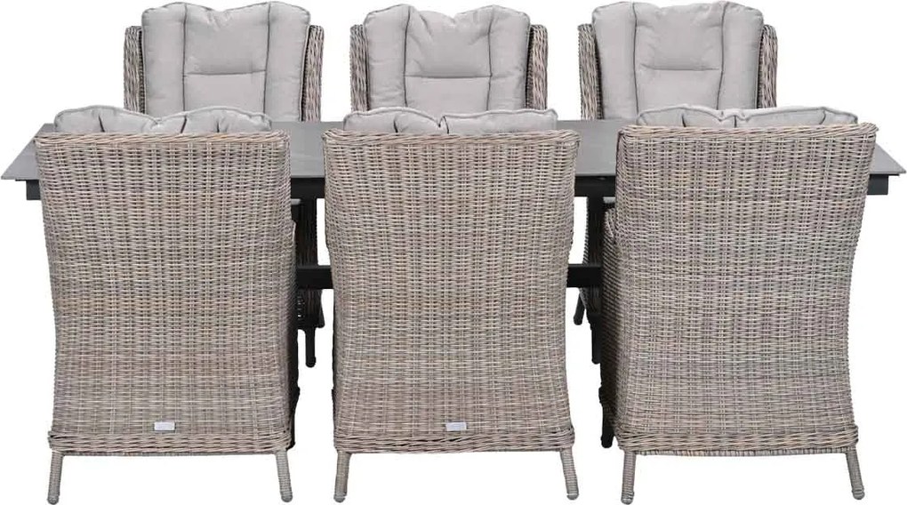 Garden Impressions Marbella tuinset 7-delig vin. willow - Sintra tuintafel 240x100 cm