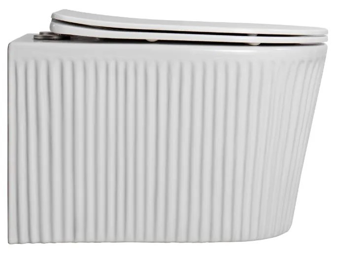 Sanigoods Flutty hangtoilet ribbel tornado flush glanzend wit