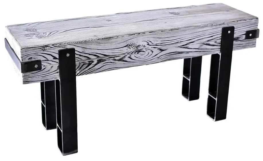 CHYRKA® Bank LBR Zitting Massief Hout BRODY Loft Vintage Bar Industrieel Design Handgemaakt Hout Metaal