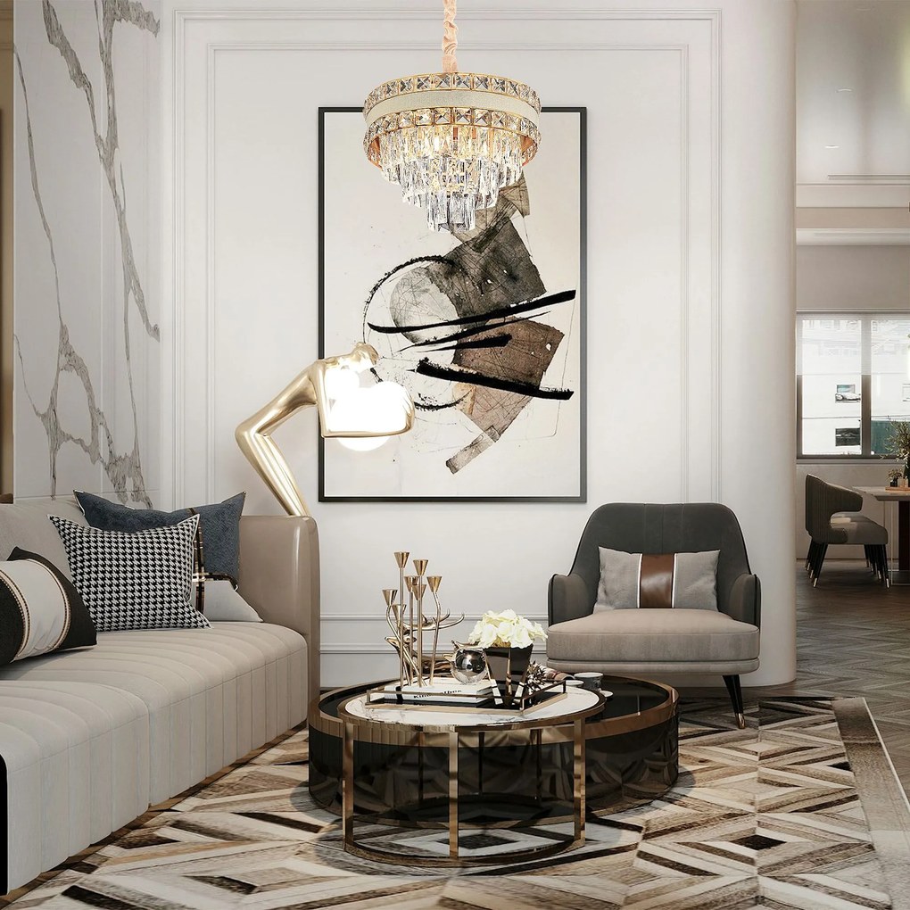 Hanglamp met kristallen G047-CP 40CM GOLD